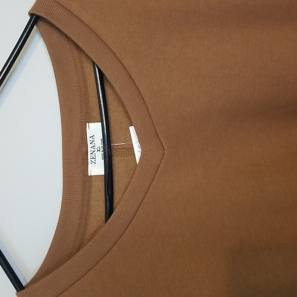 NWT ZENANA POCKET SWEATSHIRT V NECK XLARGE - Picture 3 of 5